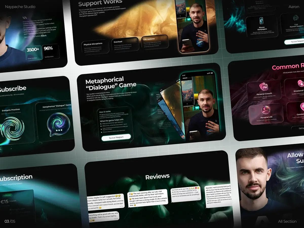 Landingpage Design und Entwicklung von Naypache Studio fur Aaron Support